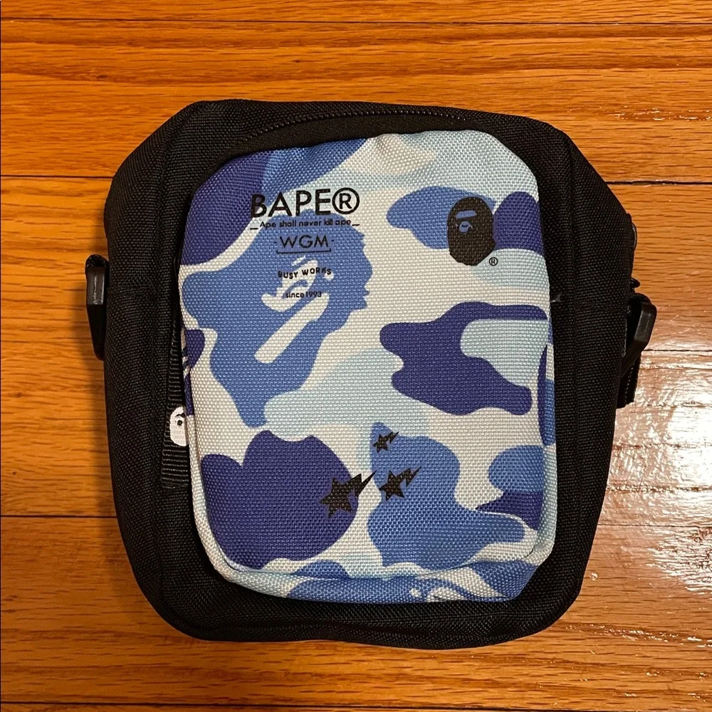 BAPE Blue ABC Camo Small Shoulder Bag Unisex (Brand New) - Picture 8 of 14